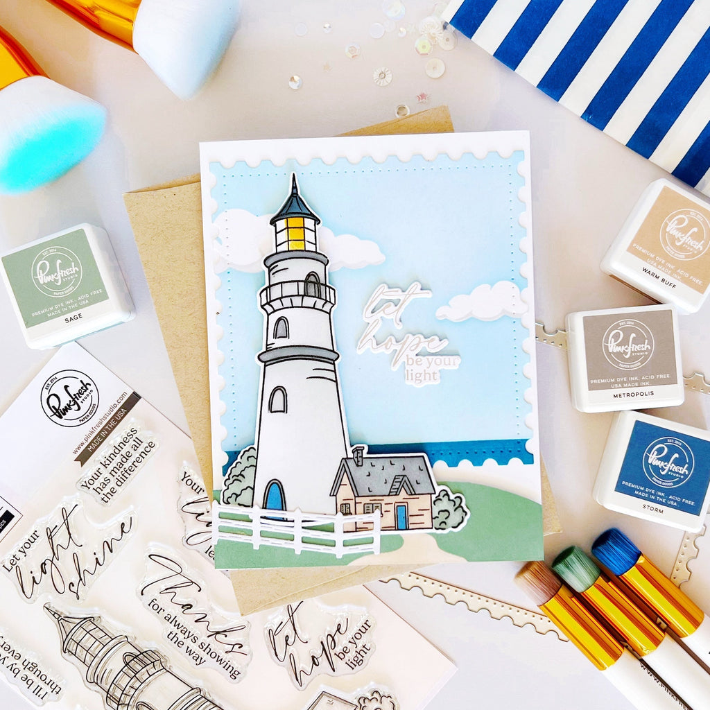 Pinkfresh Studio Guiding Light Dies 277625 Let Hope Be Your Light Card