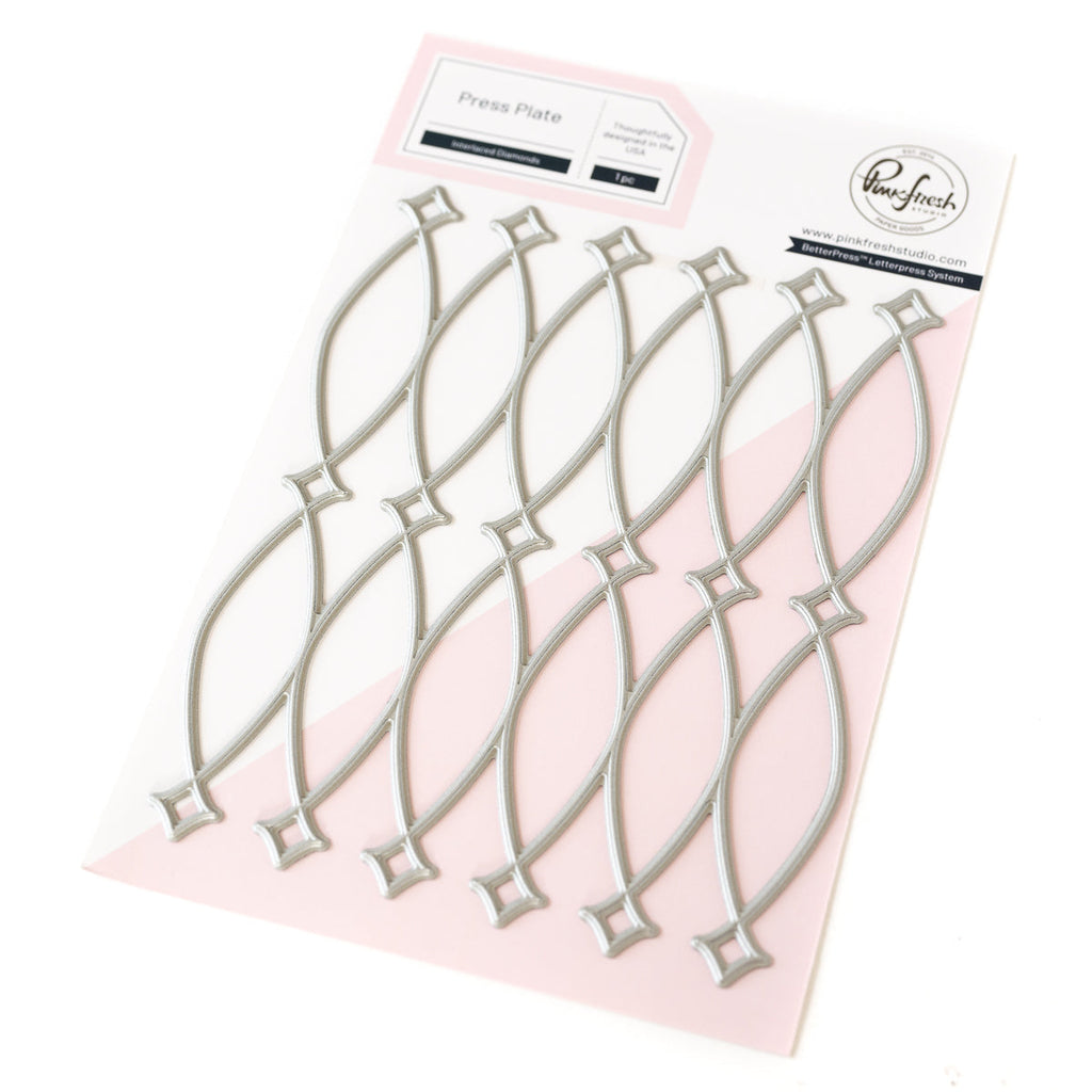 Pinkfresh Studio Interlaced Diamonds Press Plate 260024