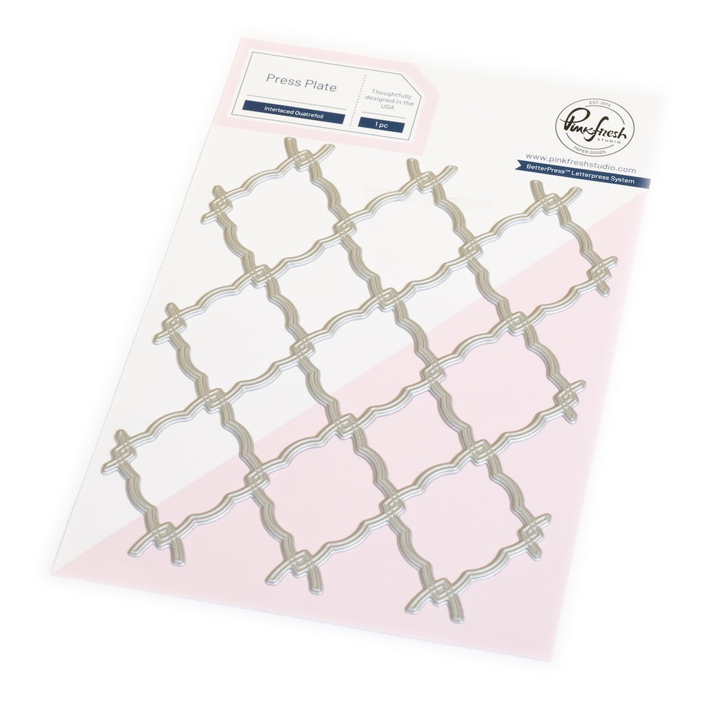 Pinkfresh Studio Interlaced Quatrefoil Die And Press Plate Bundle 260224