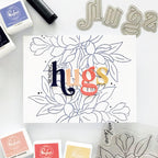 Pinkfresh Studio Jody Alpha Dies Bundle Sending Hugs Card