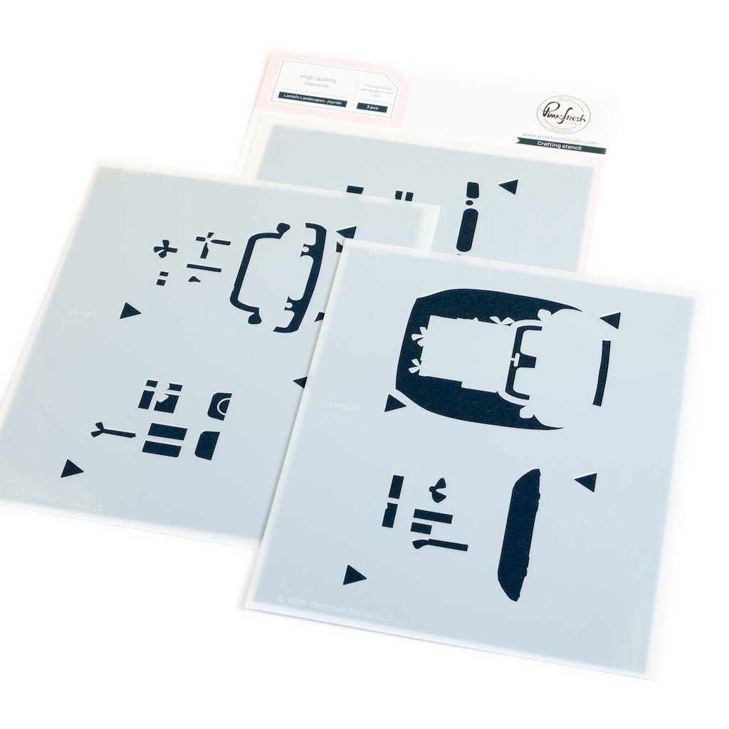 Pinkfresh Studio Lantern Landscapes Joyride Stencils 292725