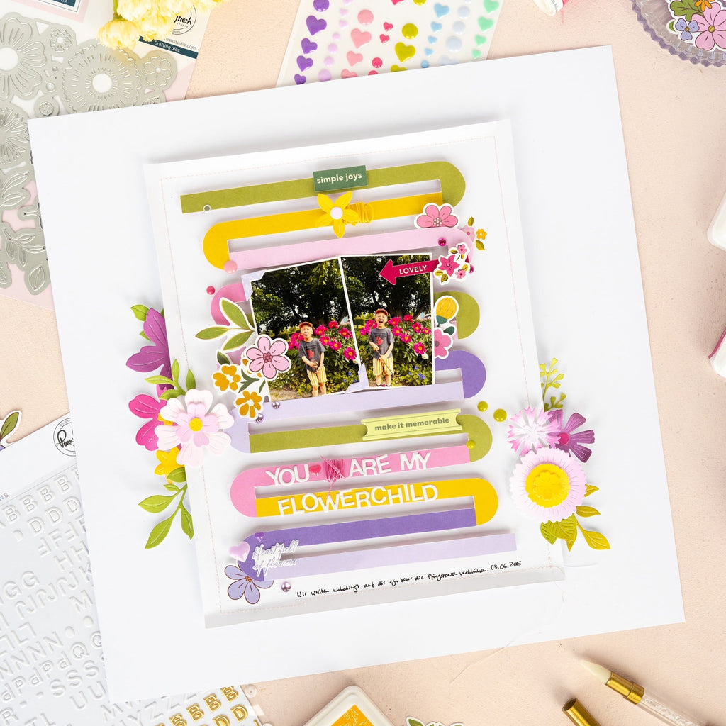Pinkfresh Studio Lovely Lane 12 x 12 Paper Pack 280225 Flowerchild Layout