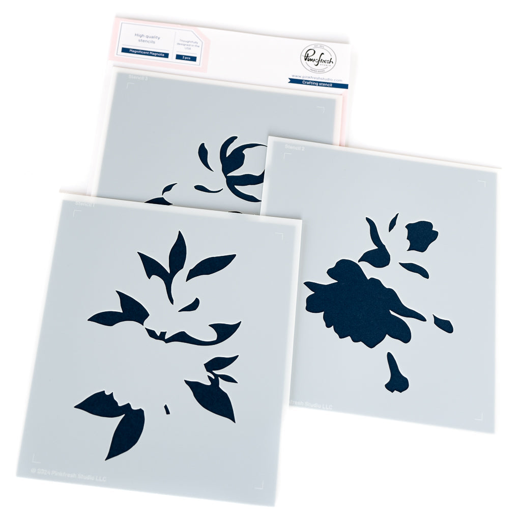 Pinkfresh Studio Magnificent Magnolia Stencils 265925