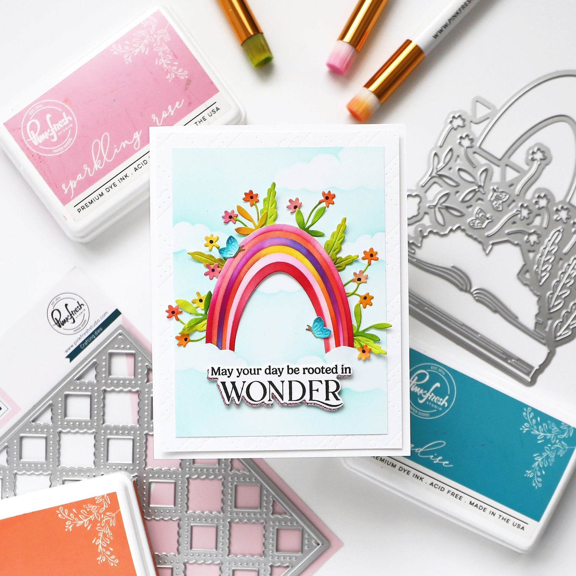 Pinkfresh Studio Nature's Narrative Stencils 295525 Rooted In Wonder Card