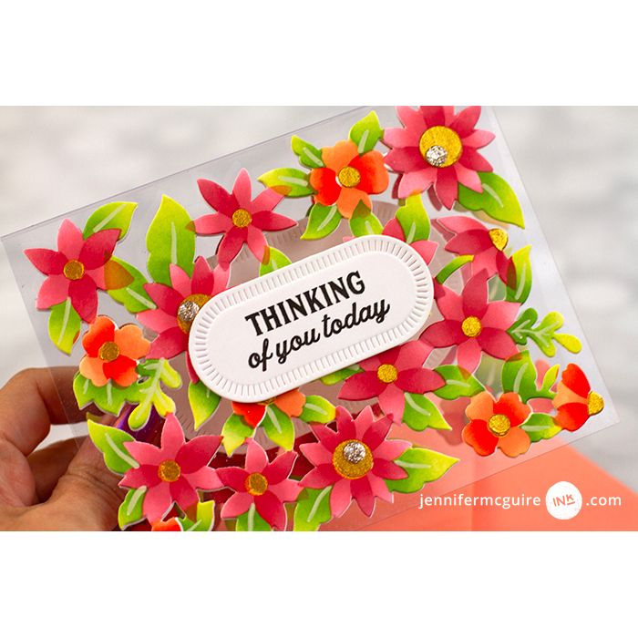 Pinkfresh Studio Nested Elongated Ovals Blanket Stitched Dies pf173es Thinking Of You Acetate Card | color-code:ALT04