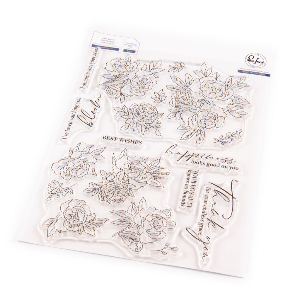 Pinkfresh Studio Peony Perfection Clear Stamps 270425
