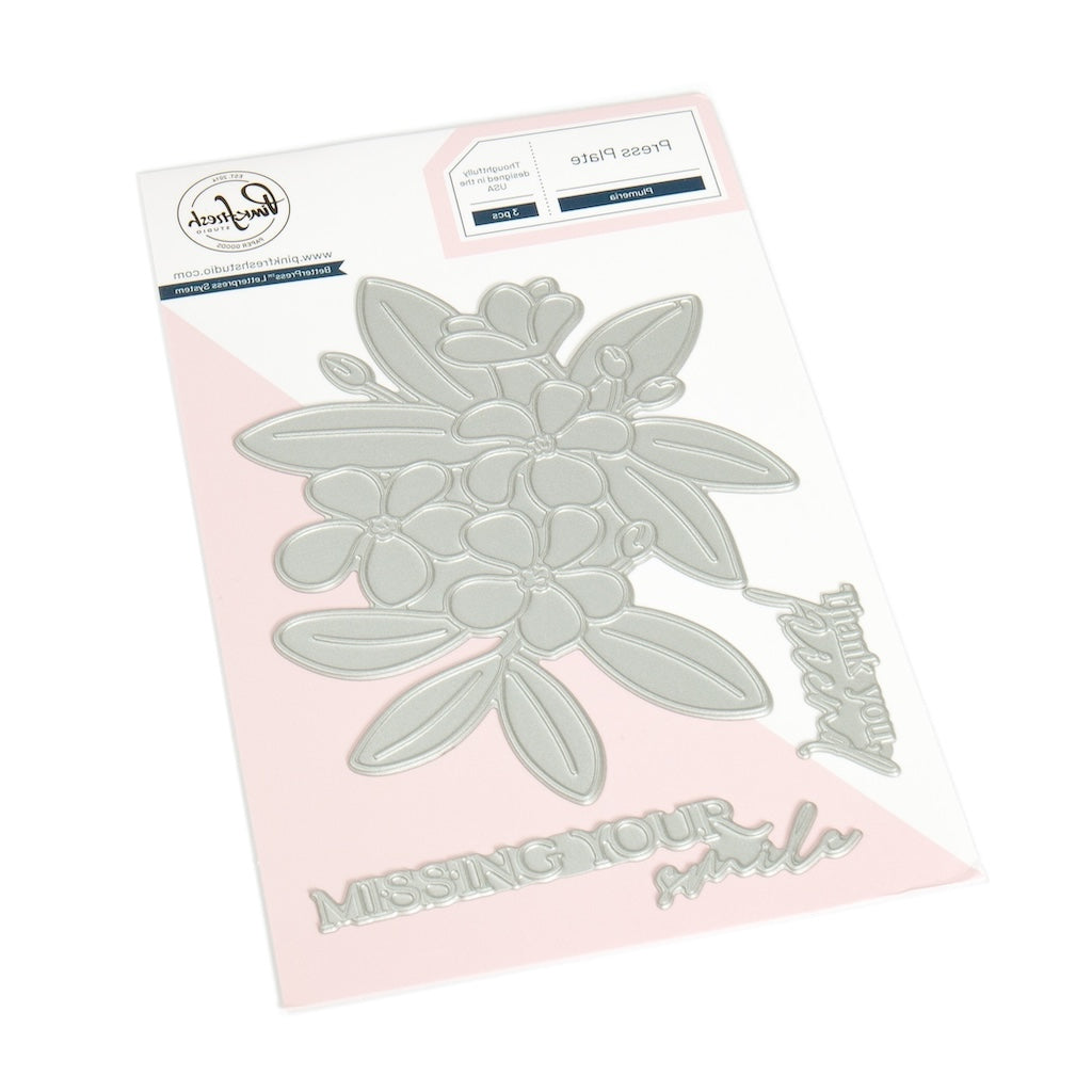 Pinkfresh Studio Plumeria Press Plates 272925 Flipped