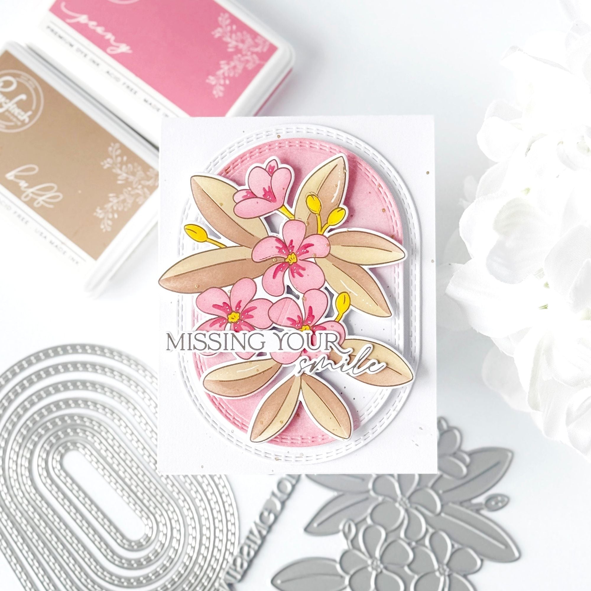 Pinkfresh Studio Plumeria Press Plates 272925 Missing Your Smile