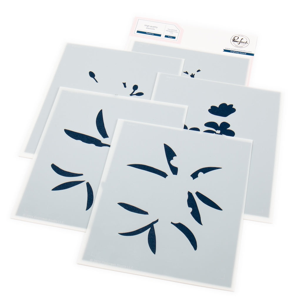 Pinkfresh Studio Plumeria Stencils 272825