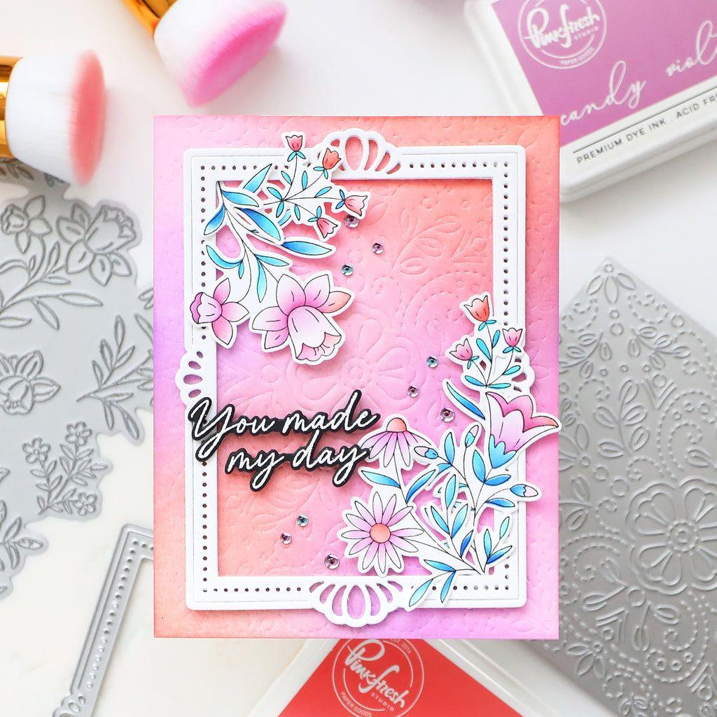 Pinkfresh Studio Print Shop Modern Botanicals Press Plate 245524 You Made My Day Card | color-code:ALT02