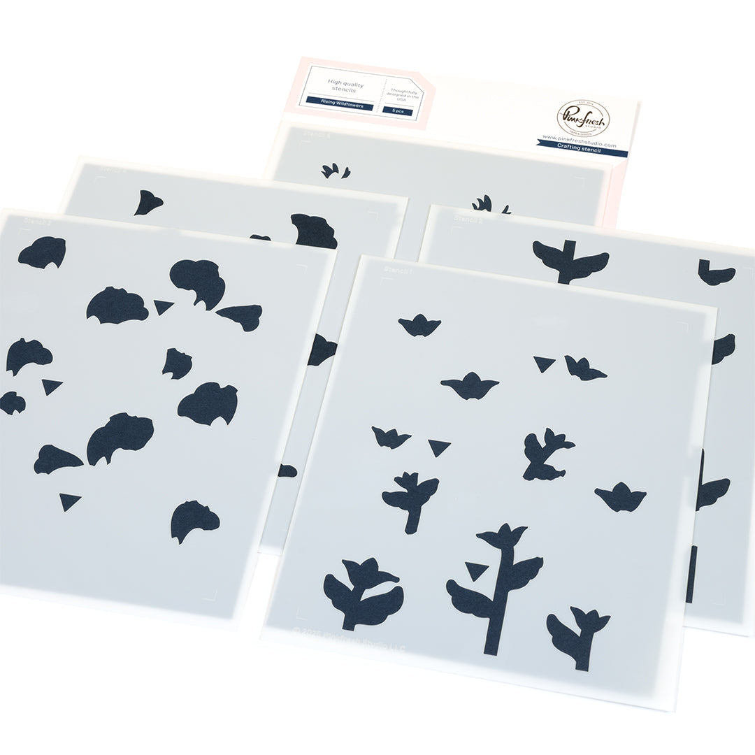 Pinkfresh Studio Rising Wildflowers Stencils 309525