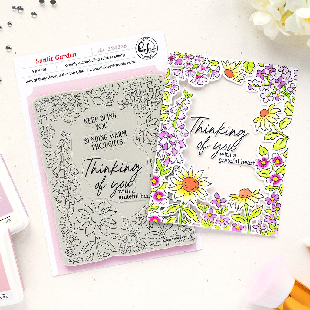 Pinkfresh Studio Sunlit Garden Cling Stamps 324226