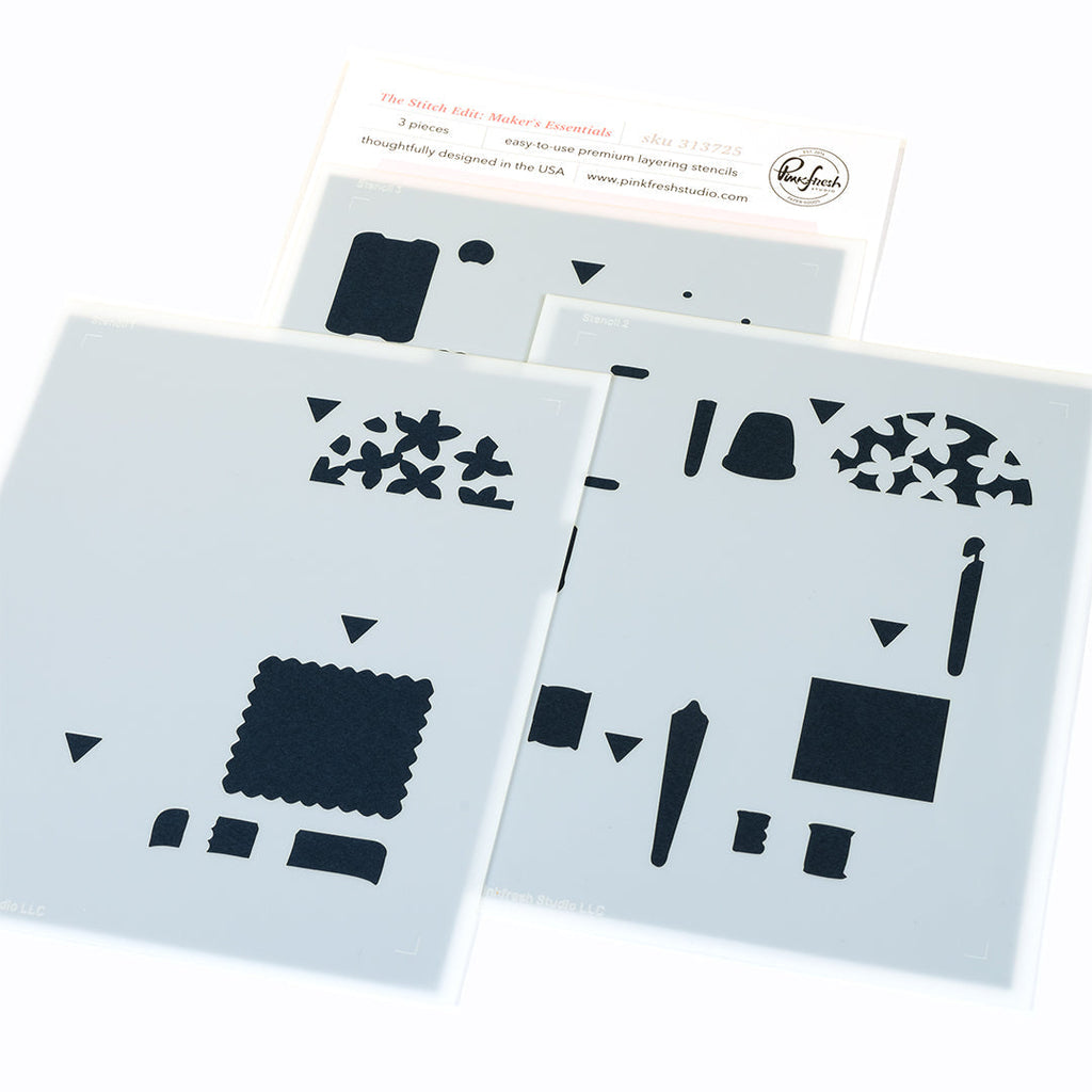 Pinkfresh Studio The Stitch Edit Maker's Essentials Stencils 313725