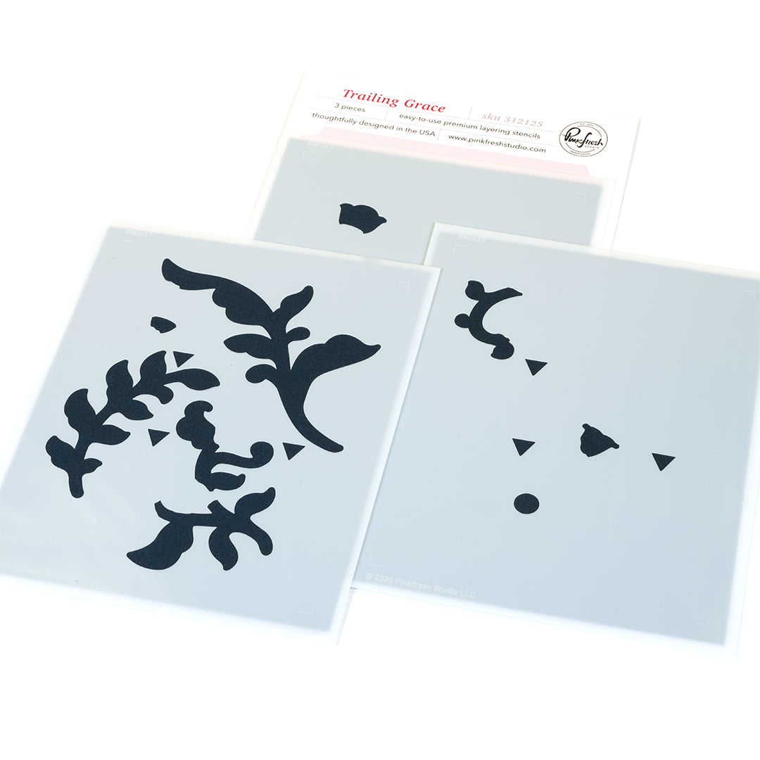 Pinkfresh Studio Trailing Grace Stencils 312125