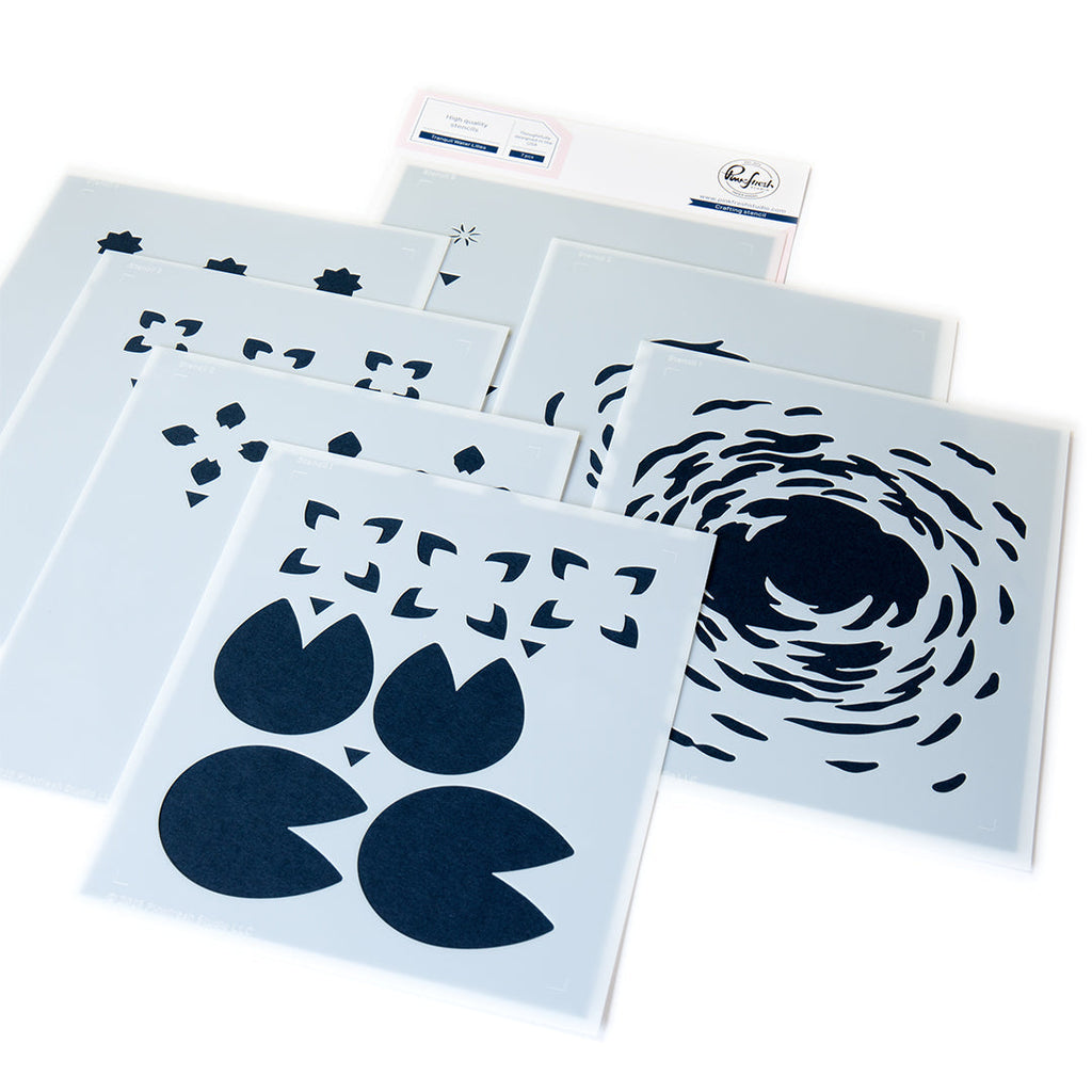 Pinkfresh Studio Tranquil Water Lilies Stencils 284025