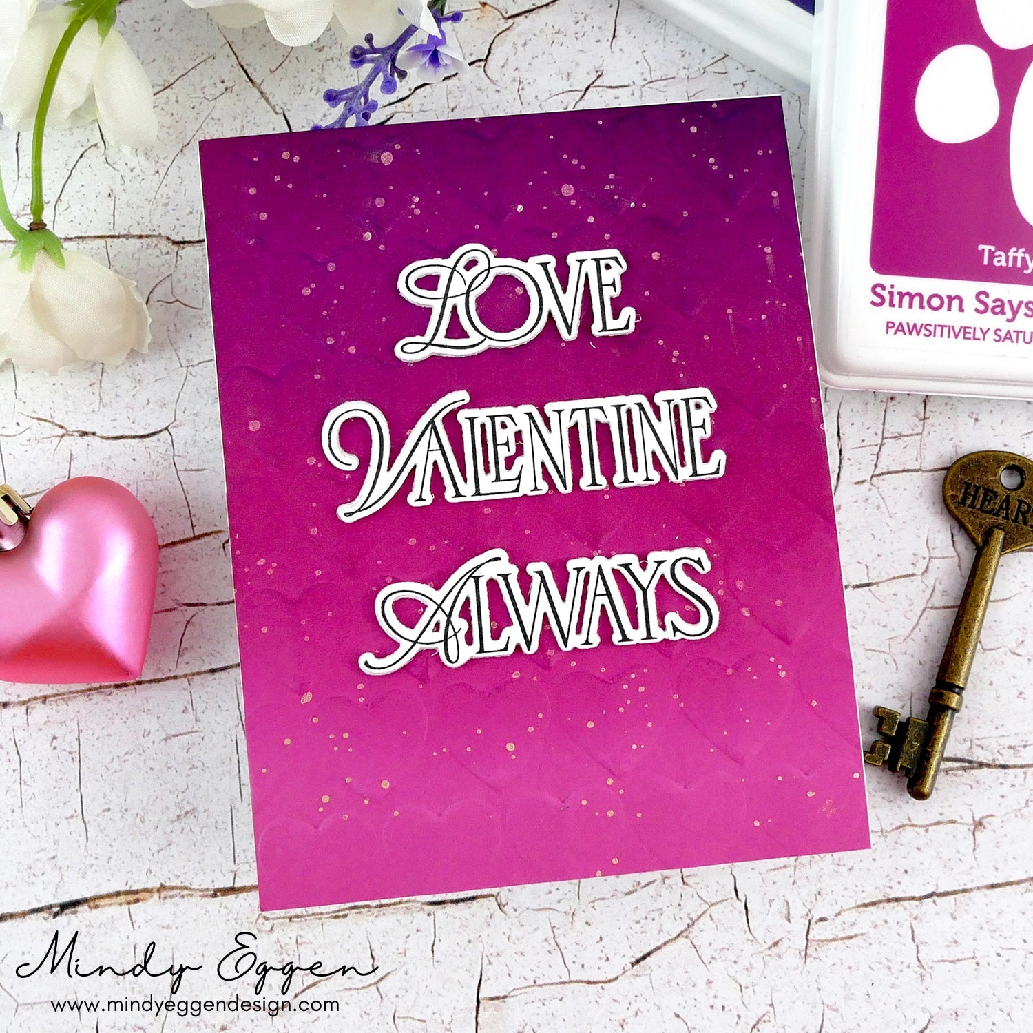 Simon Says Stamp Embossing Folder Pinnacle Hearts sf460 To Be Loved Love Card | color-code:ALT07