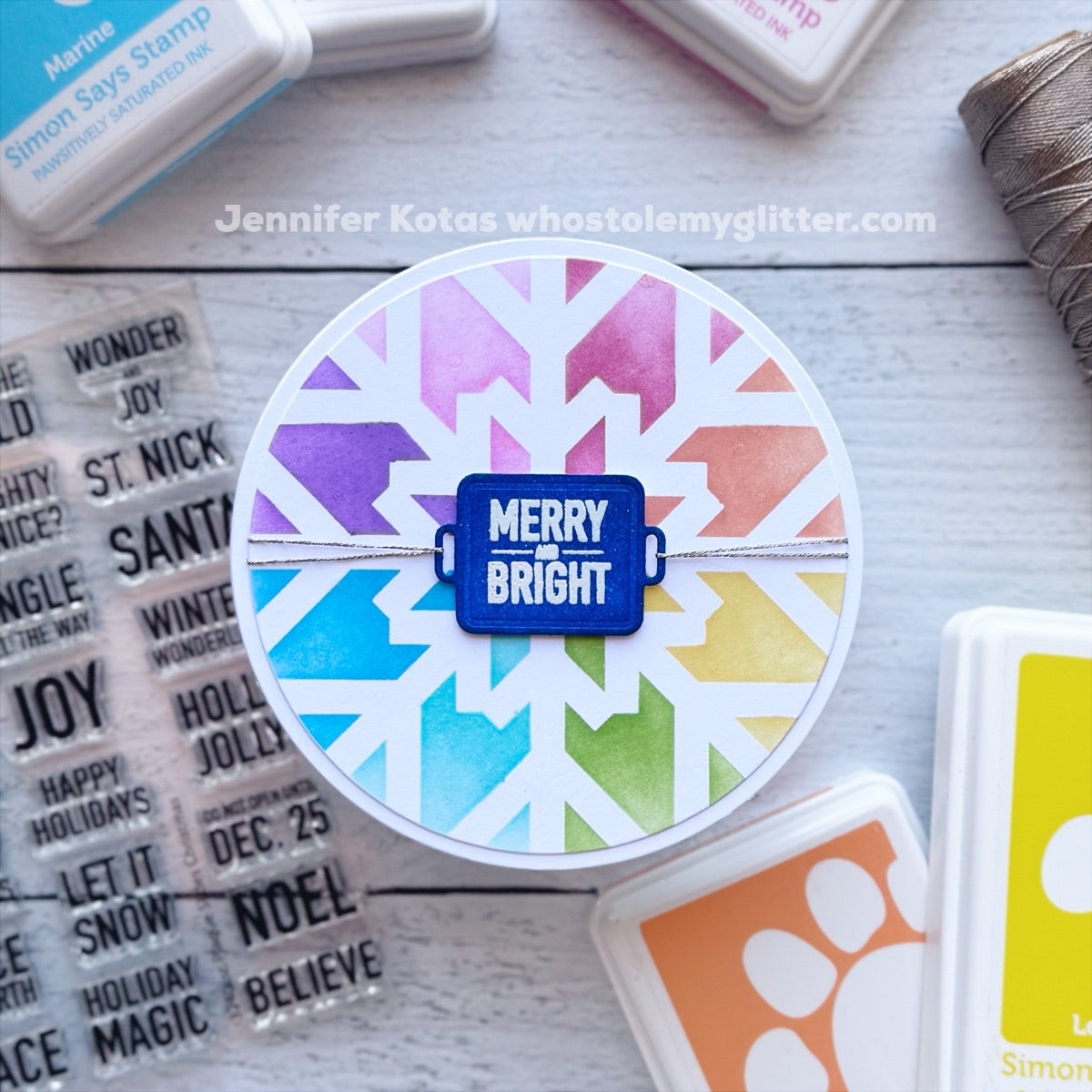 Simon Says Stamp Plaque Slides Wafer Dies 1351sdc Sugar and Spice Holiday Card