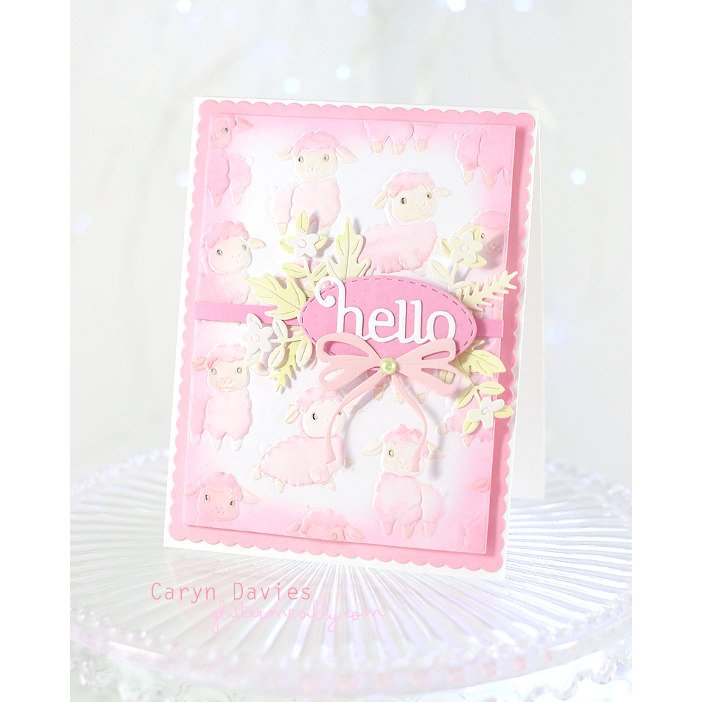 Simon Says Stamp Embossing Folder and Cutting Dies Playful Lambs sfd592 Beautiful Moments Hello Card | color-code:ALT03