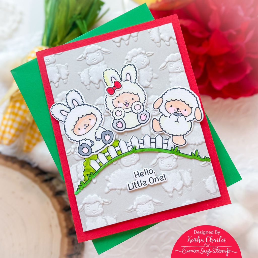 Simon Says Stamp Embossing Folder and Cutting Dies Playful Lambs sfd592 Beautiful Moments Baby Card | color-code:ALT06