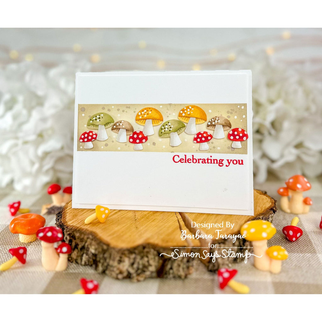 Simon Says Stamp Pocket Full of Mushrooms Wafer Dies s935 Festive Fun Birthday Card
