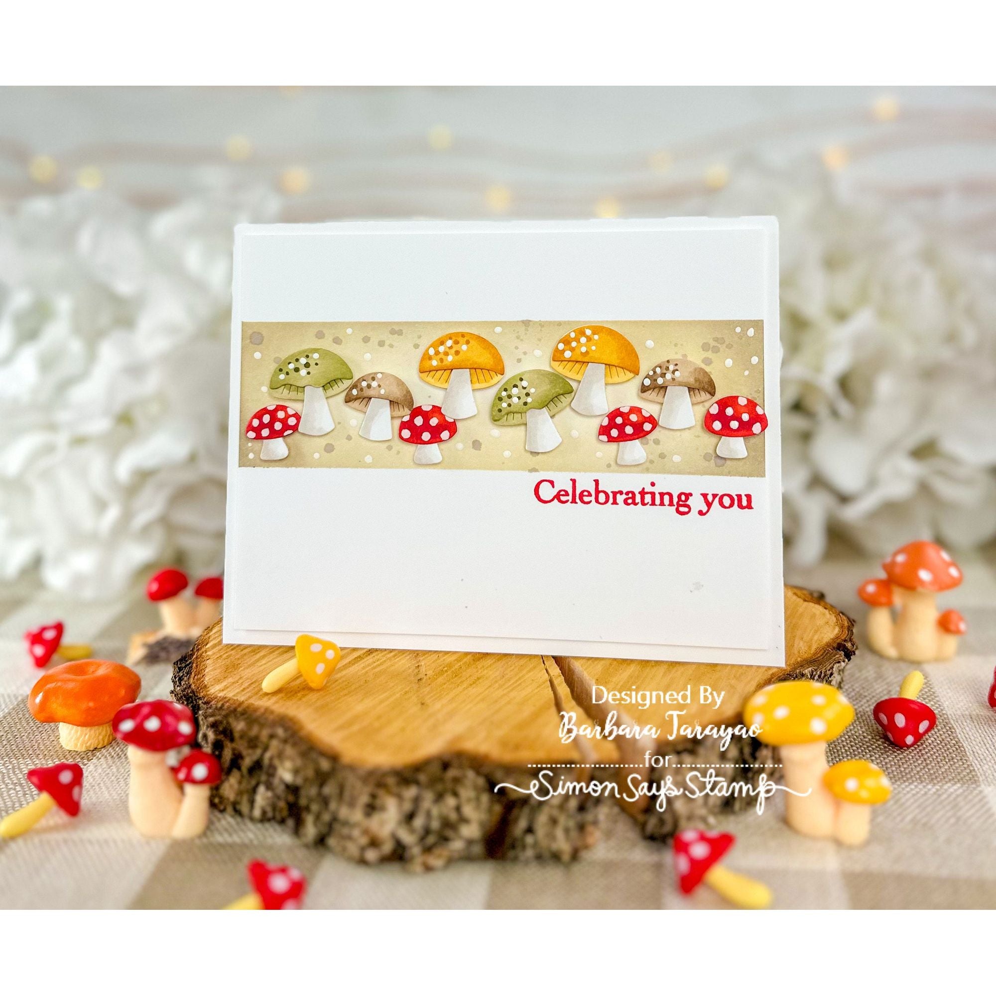 Simon Says Stamp Pocket Full of Mushrooms Wafer Dies s935 Festive Fun Birthday Card