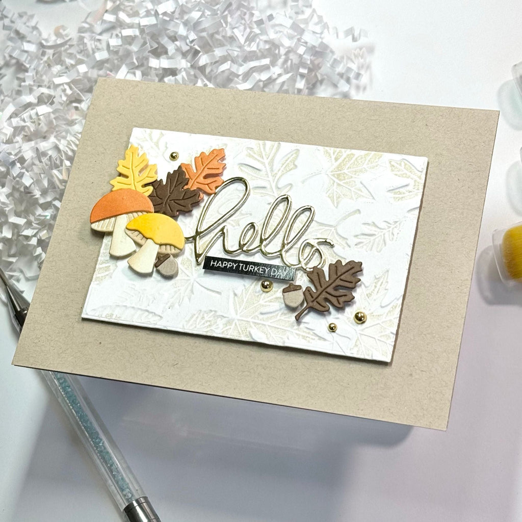 Simon Says Stamp Pocket Full of Mushrooms Wafer Dies s935 Festive Fun Thanksgiving Card