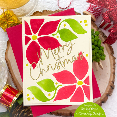 Simon Says Stamp Poinsettia Cover Wafer Die 1425md And Everything Nice Christmas Card | color-code:ALT11