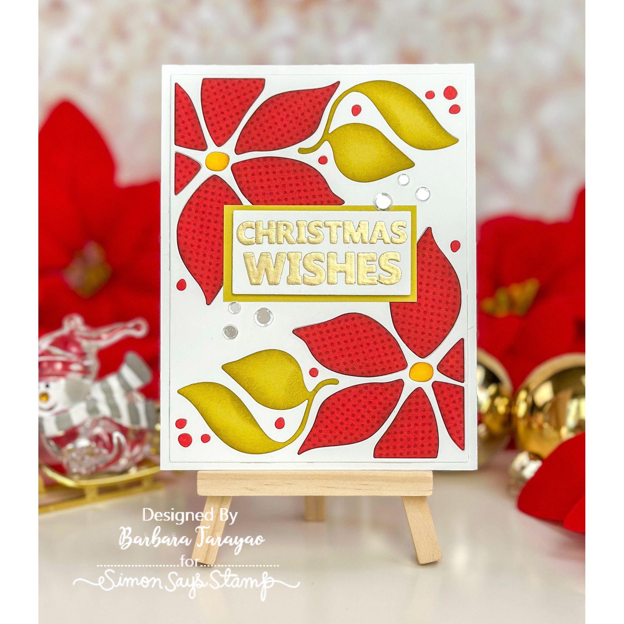 Simon Says Stamp Poinsettia Cover Wafer Die 1425md And Everything Nice Christmas Card | color-code:ALT07