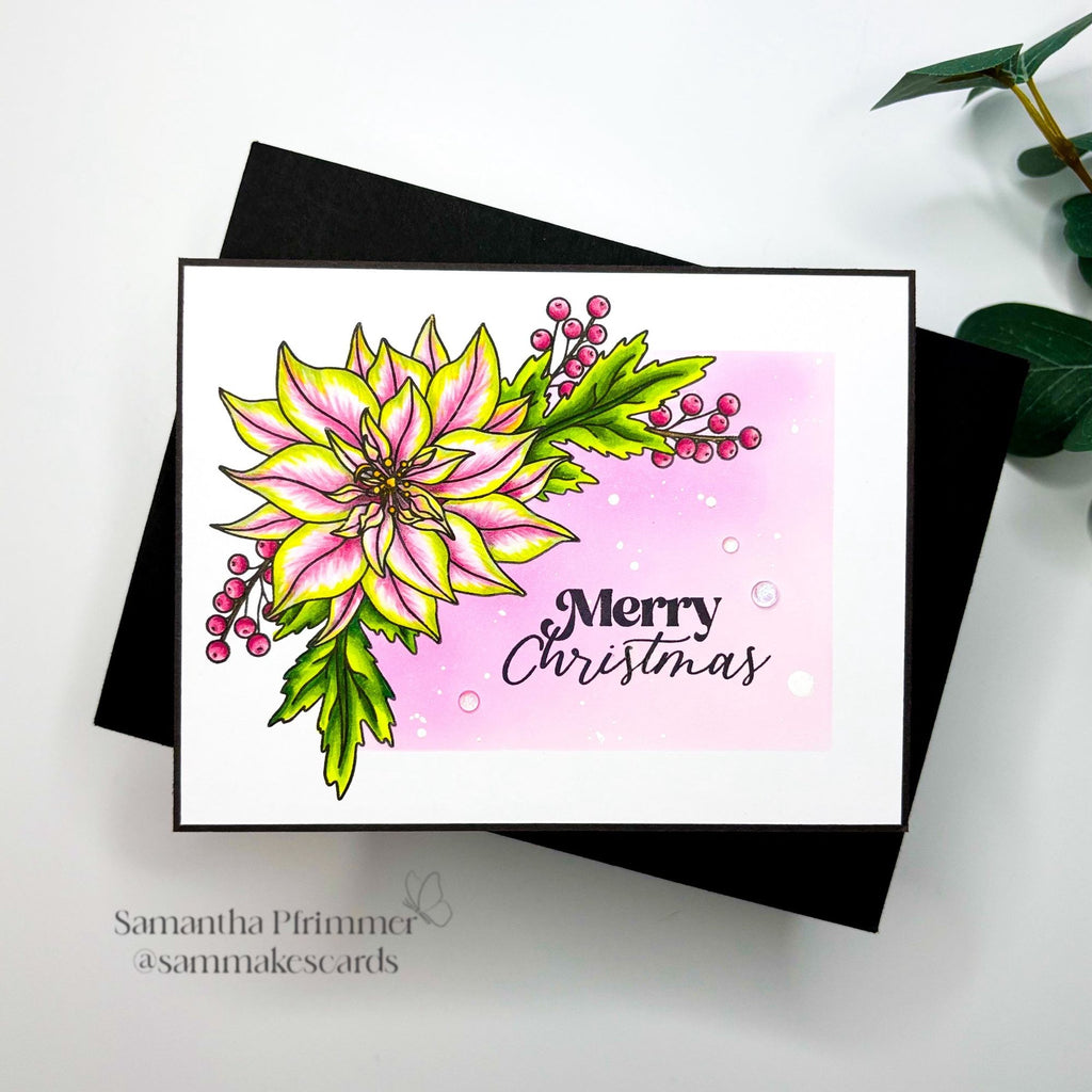 Simon Says Stamps and Dies Poinsettia Swag set886ps Festive Fun Christmas Card