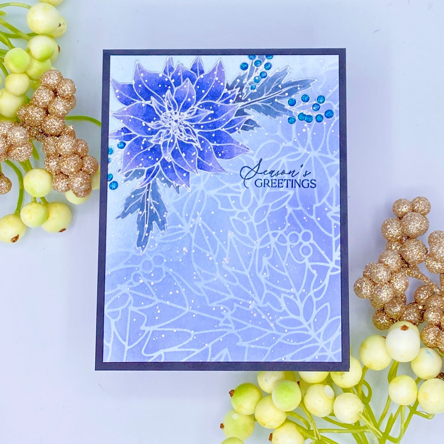 Simon Says Stamps and Dies Poinsettia Swag set886ps Festive Fun Christmas Card | color-code:ALT02