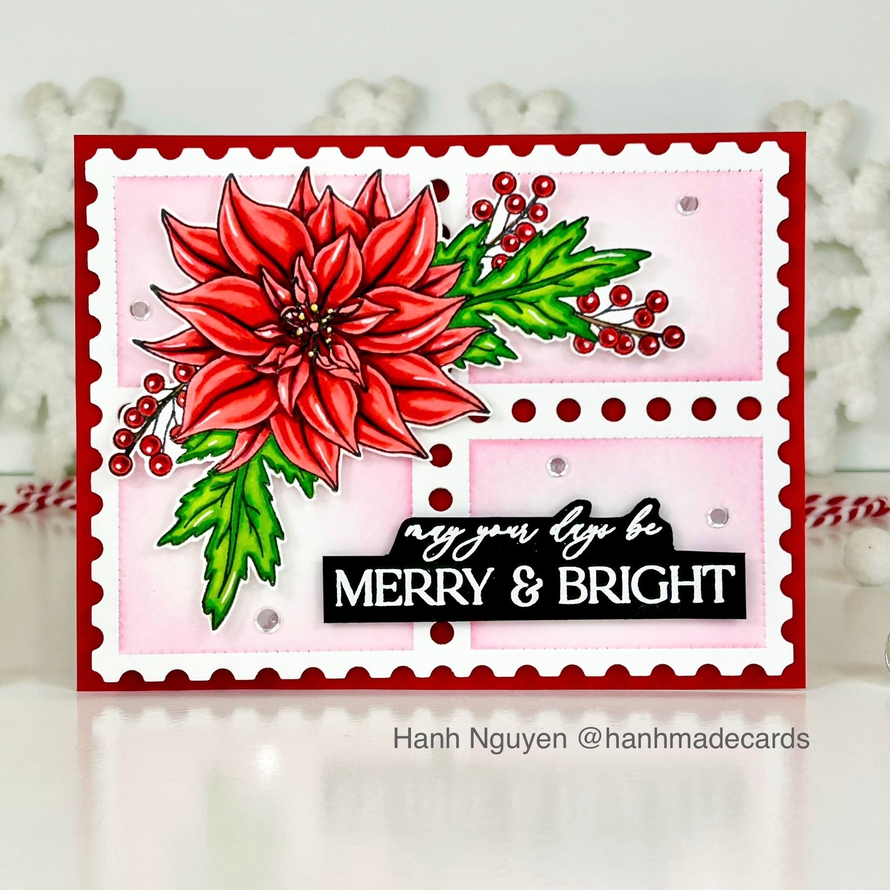 Simon Says Stamps and Dies Poinsettia Swag set886ps Festive Fun Christmas Card | color-code:ALT01