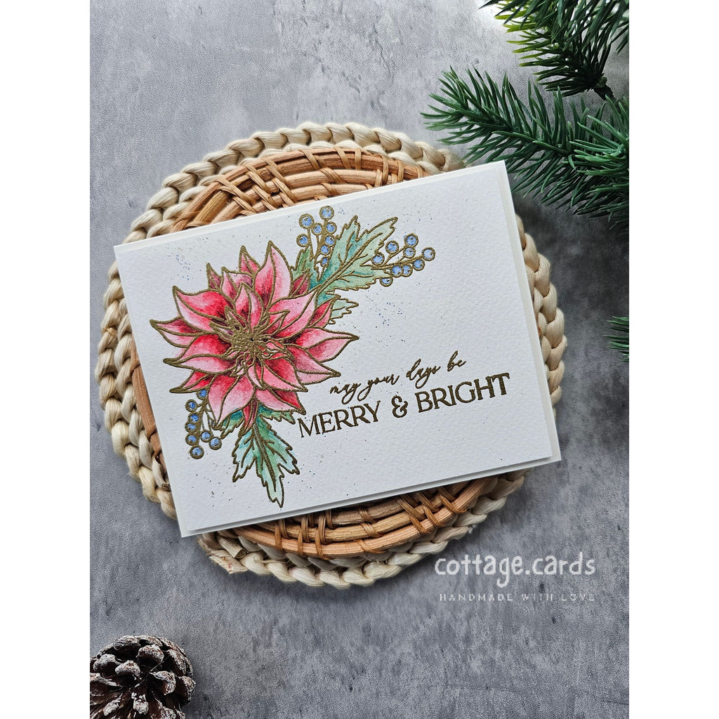 Simon Says Stamps and Dies Poinsettia Swag set886ps Festive Fun Christmas Card