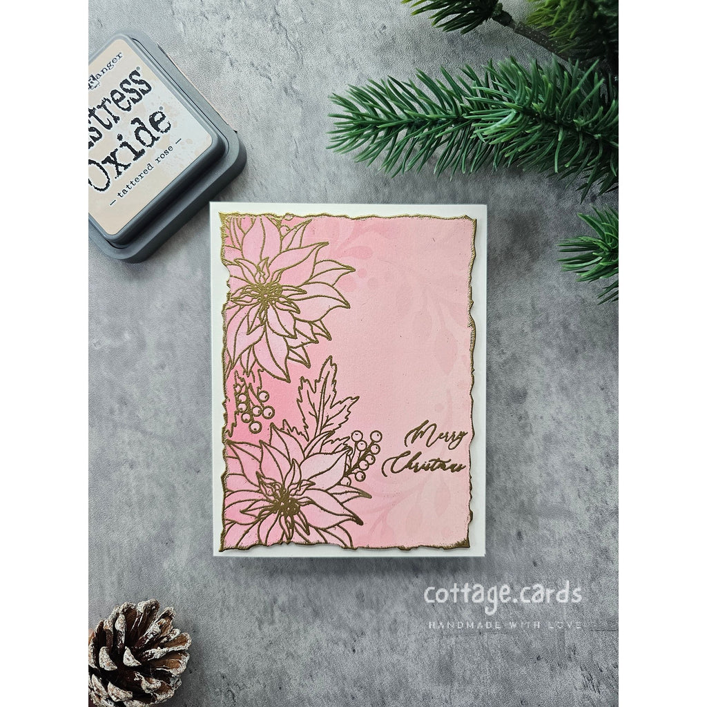 Simon Says Stamps and Dies Poinsettia Swag set886ps Festive Fun Christmas Card