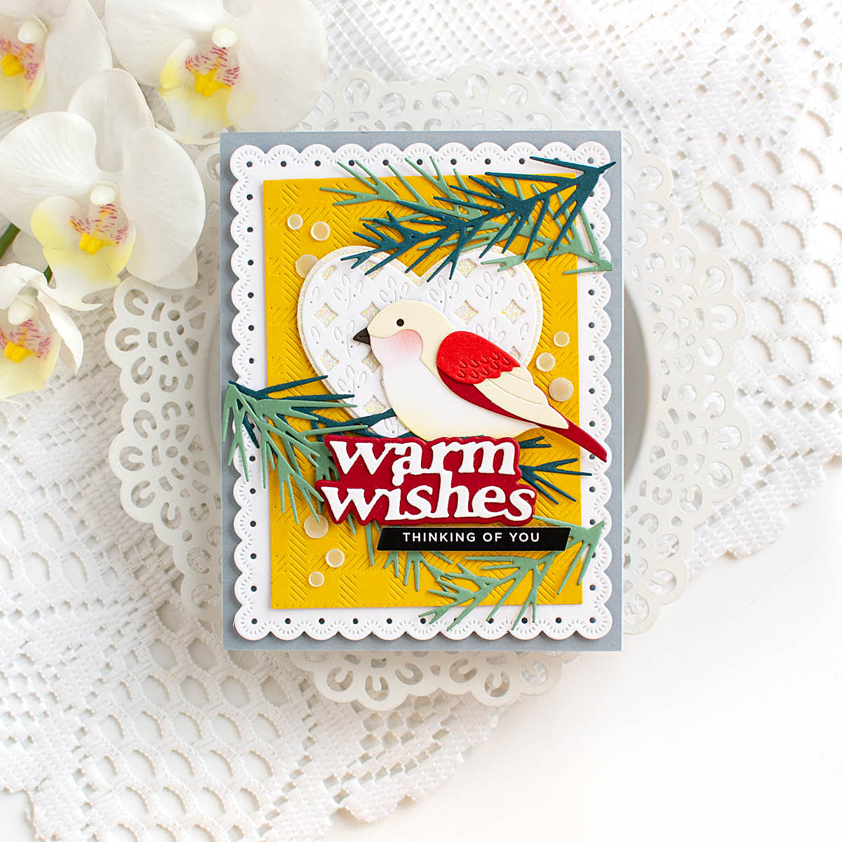 Simon Says Stamp Pointy Pine Sprigs Wafer Dies s1094 DieCember Holiday Card | color-code:ALT01