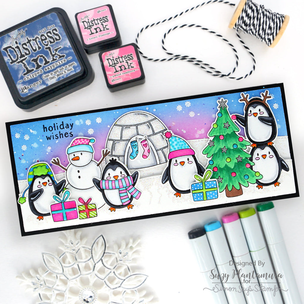 Simon Says Stamps and Dies Polar Christmas set870pc Sweet Wishes Holiday Card | color-code:ALT01