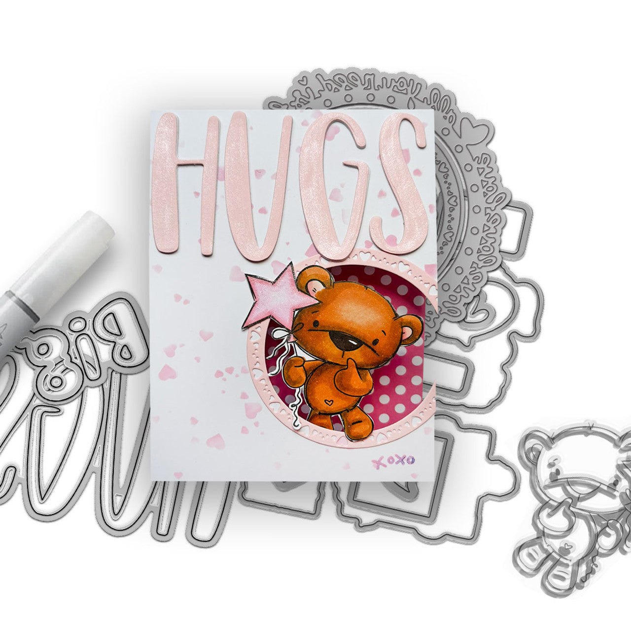 Polkadoodles Big Hugs Dies pd8867 bear