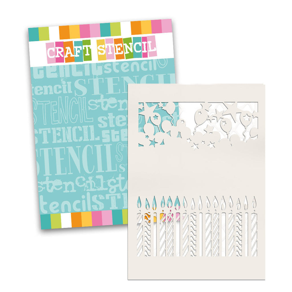 Polkadoodles Birthday Candles 6x8 Stencil pd9137
