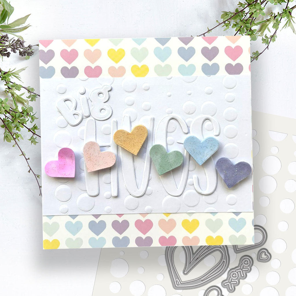 Polkadoodles Bubbleicious Emboss-Ink Stencil pd9094 big hugs