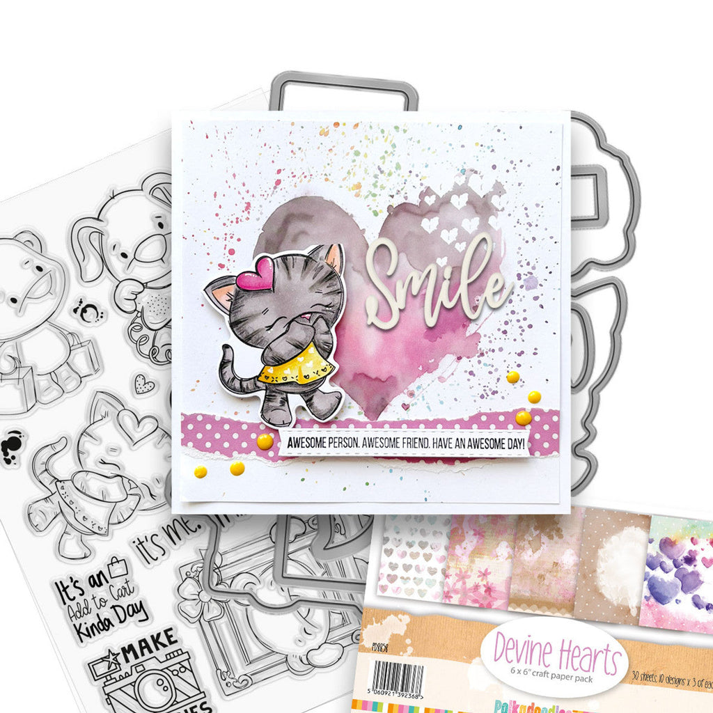 Polkadoodles Devine Hearts 6x6 Paper pd8858 smile