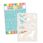 Polkadoodles Dinosaurs 6x8 Stencil pd9132