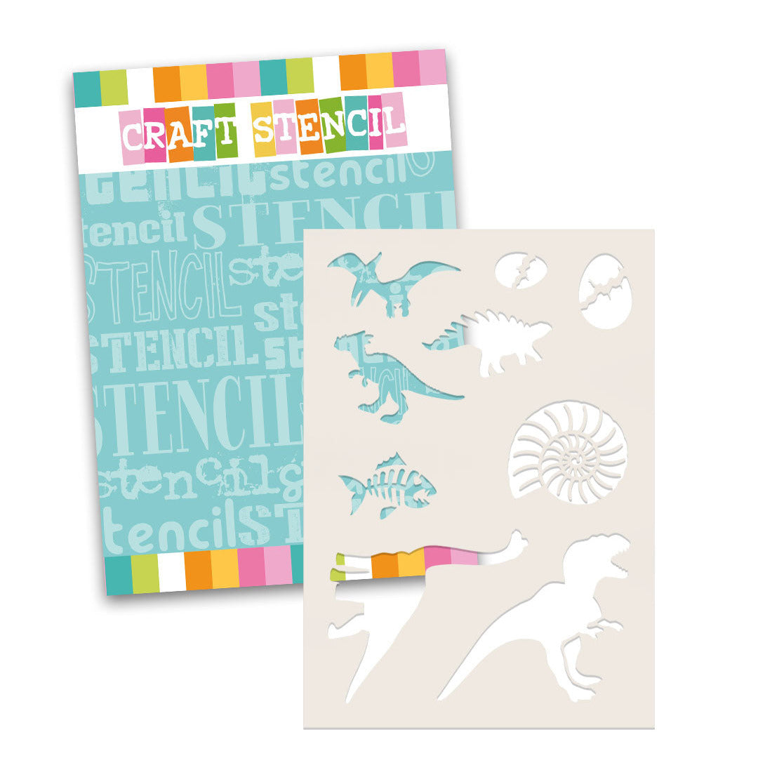 Polkadoodles Dinosaurs 6x8 Stencil pd9132