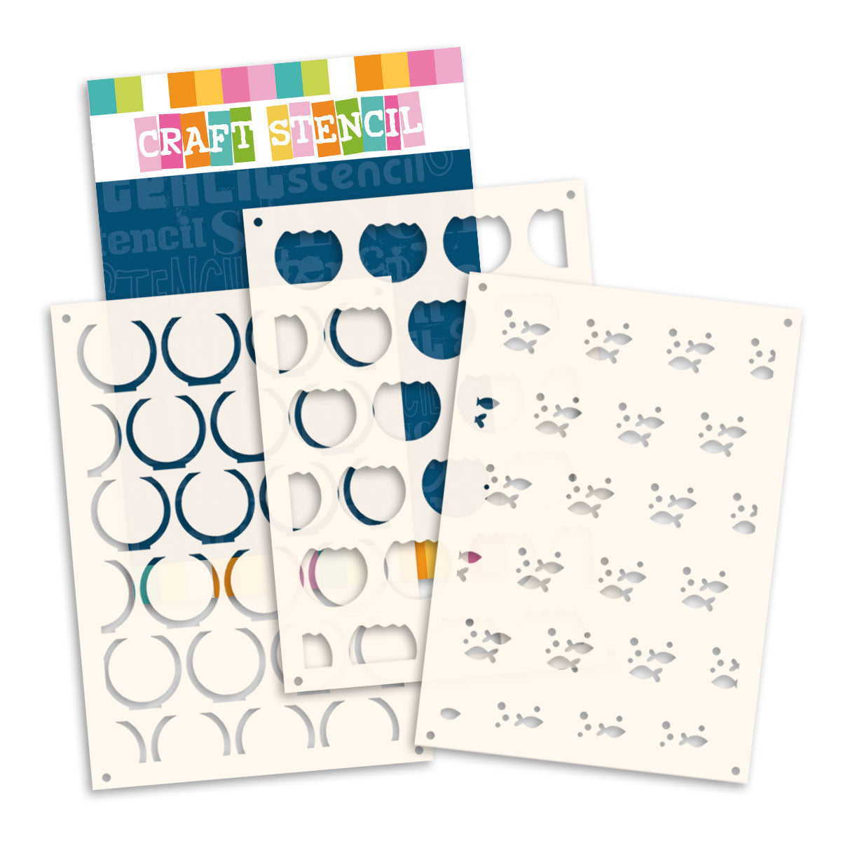Polkadoodles Goldfish Bowl 6x8 Layering Stencils pd9151