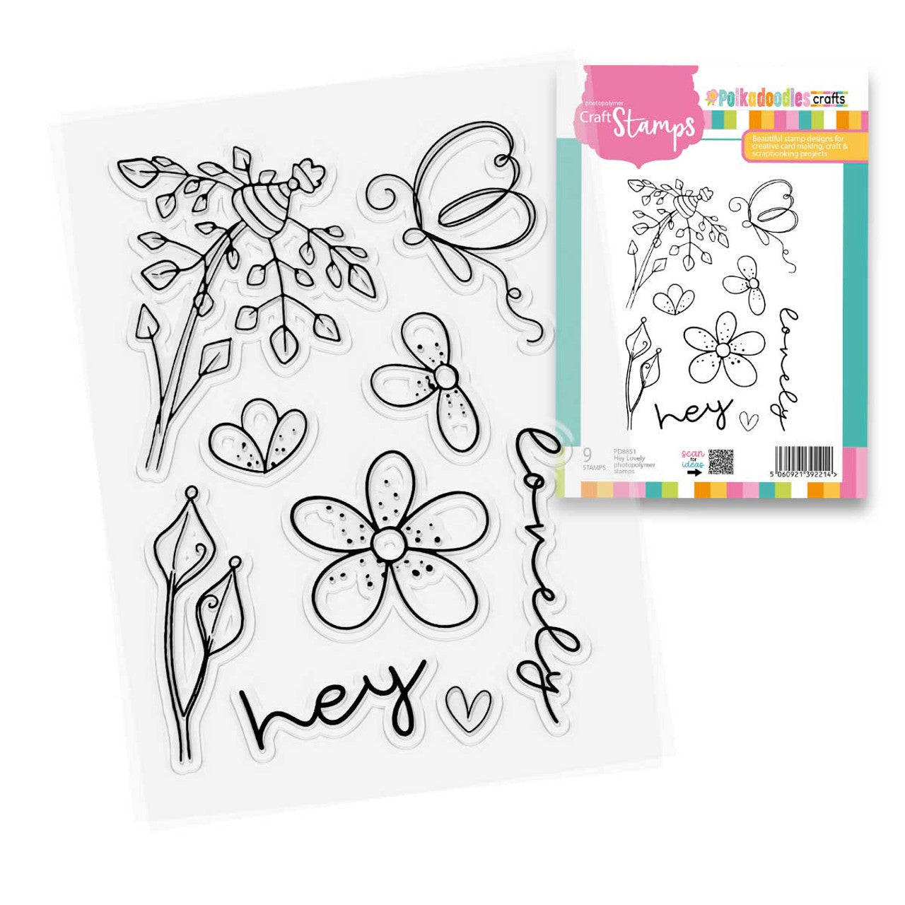 Polkadoodles Hey Lovely Clear Stamps pd8851