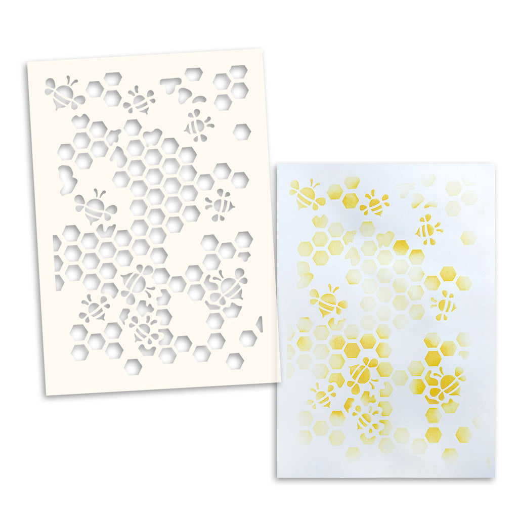 Polkadoodles Honey Bees 6x8 Stencil pd9147