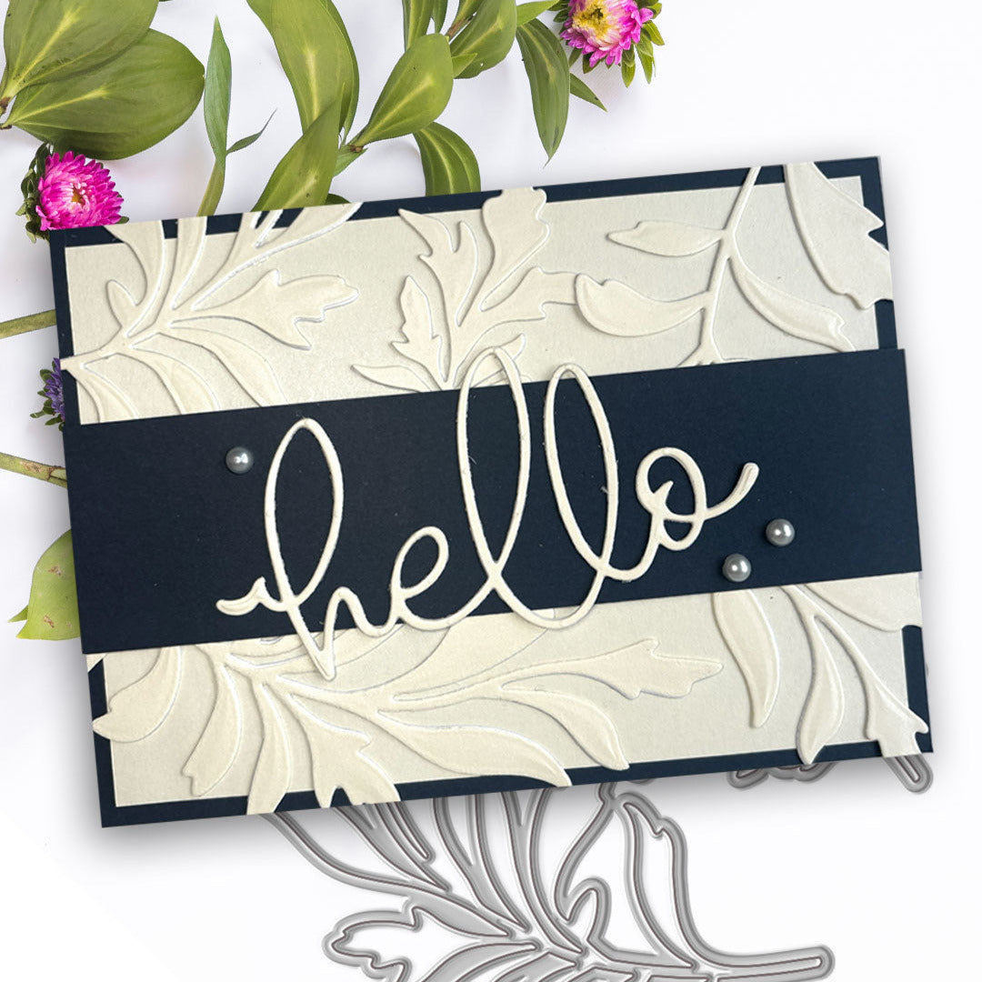 Polkadoodles Leafy Flourish Dies pd8954 hello