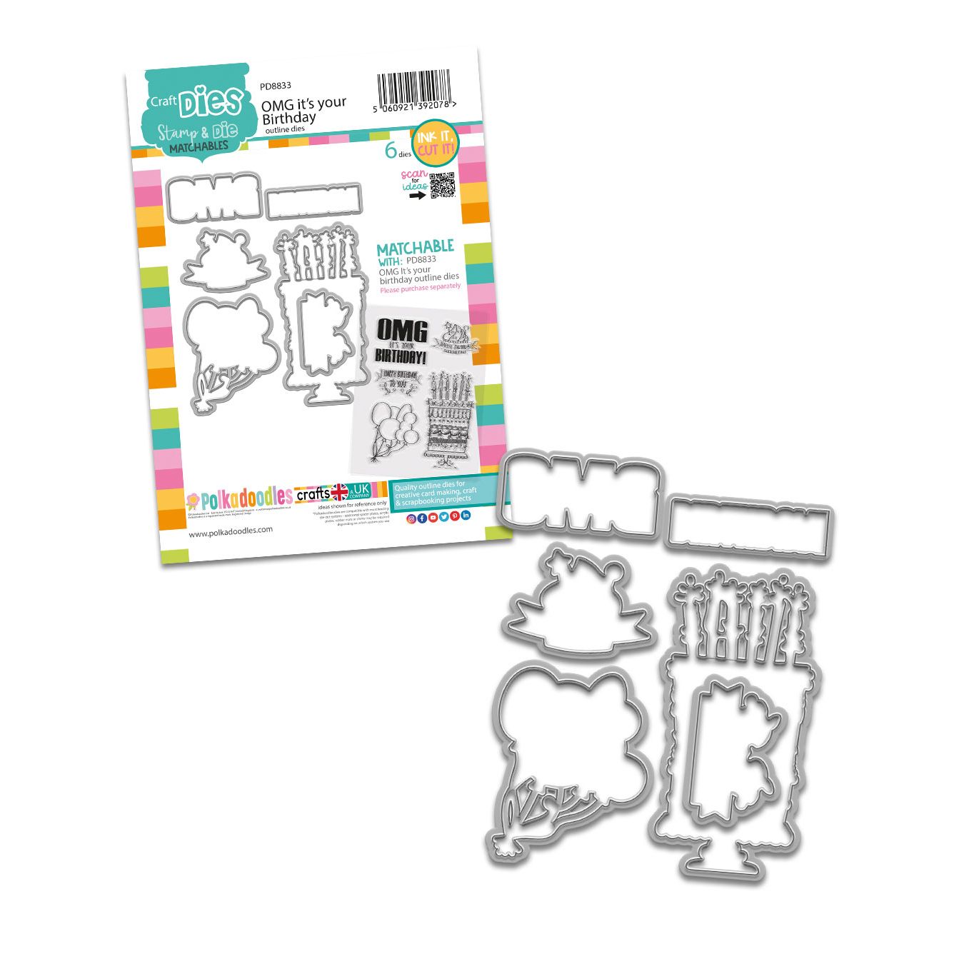 Polkadoodles OMG Birthday Outline Dies pd8833