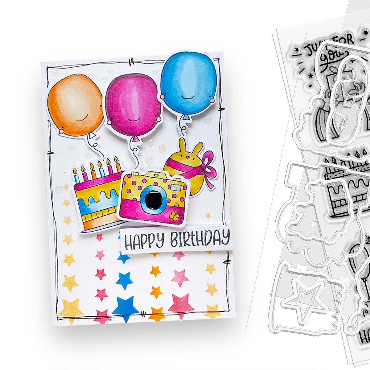 Polkadoodles Say Cheese Outline Dies pd8825 birthday