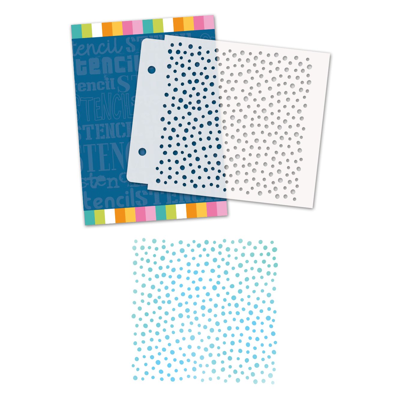 Polkadoodles Snowfall Dots 6x6 Stencil pd9203