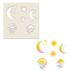 Polkadoodles Sun and Moon 8x8 Stencil pd9005