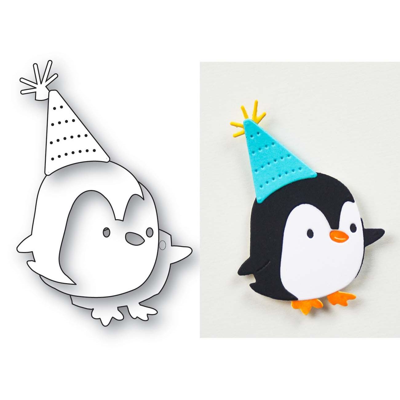 Poppy Stamps Birthday Penguin Dies 2701 penguin